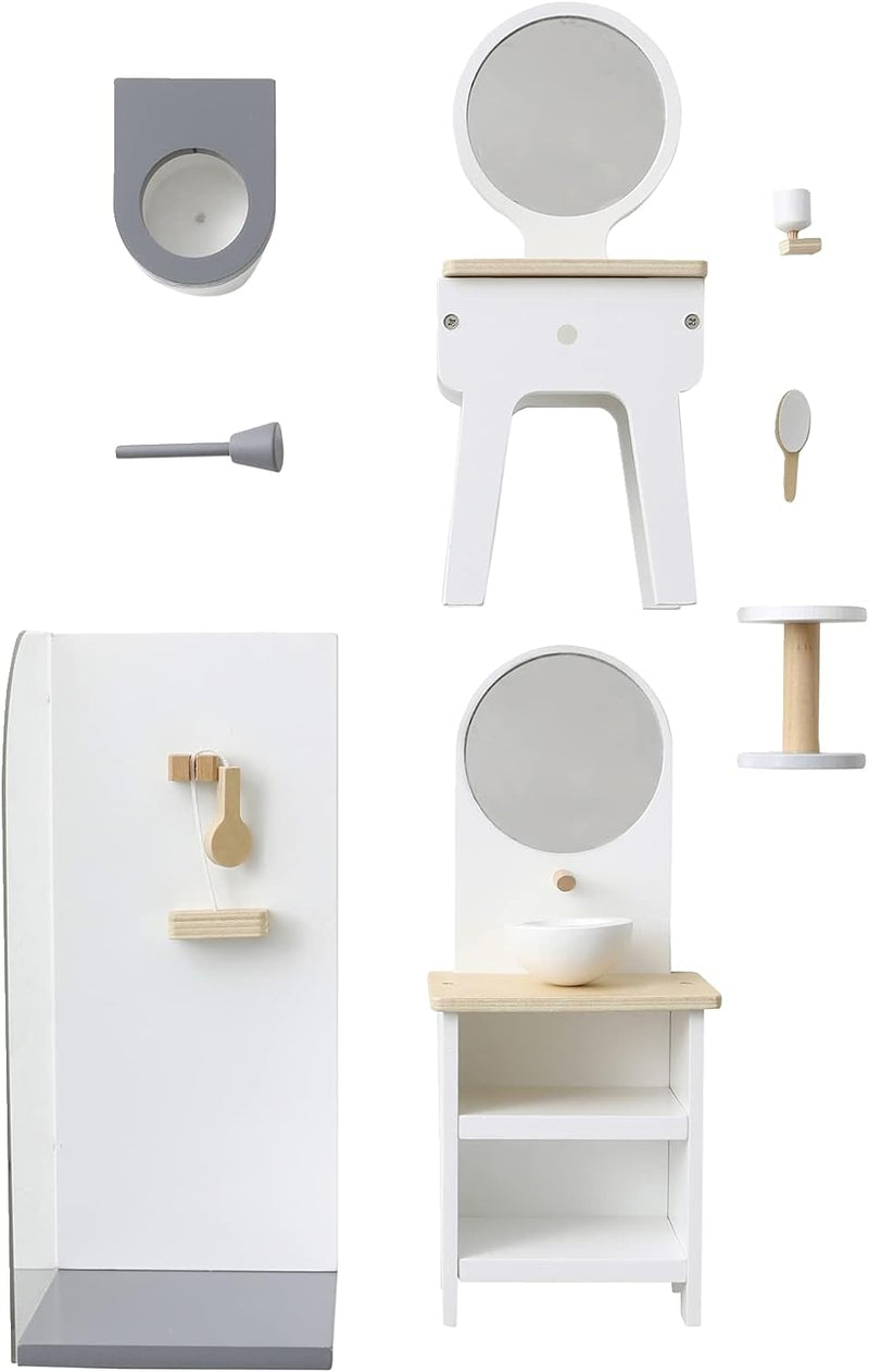 VERTBAUDET Badezimmermöbel für Puppe, Modell aus Holz, Weiss, TU