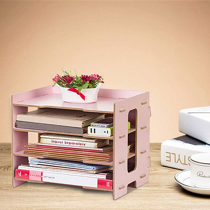Dokumentenablage Holz, Schreibtisch Organizer Briefablage Ablagefächer Stapelbar Bürobedarf Papierab