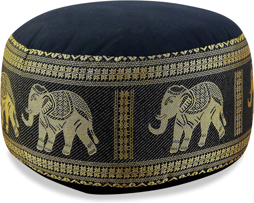 livasia Meditationskissen Thaiseide, Yogakissen klein mit Kapok, Pouf, Bodenkissen Yoga Zen Meditati