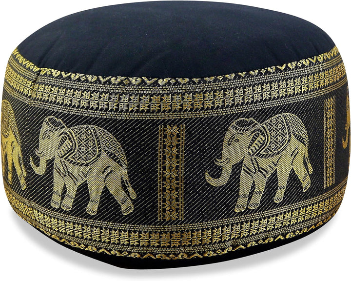 livasia Meditationskissen Thaiseide, Yogakissen klein mit Kapok, Pouf, Bodenkissen Yoga Zen Meditati