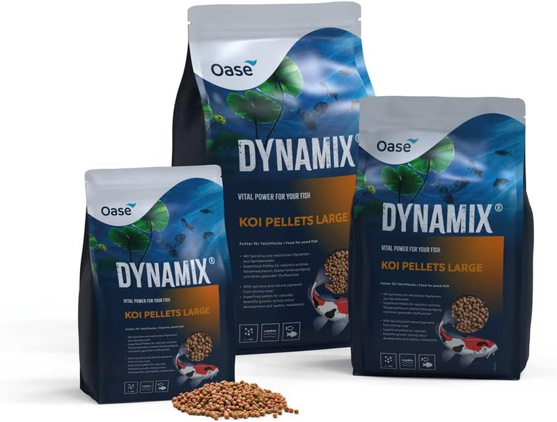 OASE Dynamix Koi Pellet gross 20 L, Fischfutter, Koifutter, Teichfischfutter, 7- 8 mm grosse Pellets