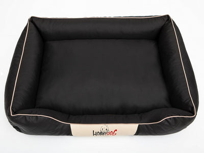 Hobbydog R2CEPCZA2 Hundebett/Sofa/Korb Cesar Perfect Kunstleder, Kodura, schwarz, Grösse R2, 84 x 65