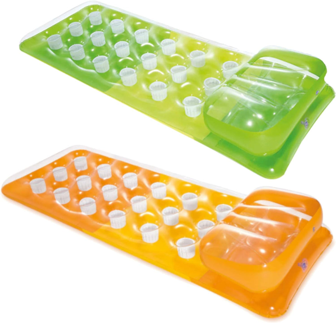Intex 18-Pocket Fashion Mats - Luftmatratzte - 188 x 71 cm Grün + Orange, Grün + Orange