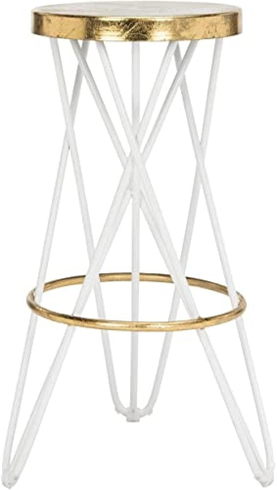 SAFAVIEH Modern Bar & Thekenhocker, Weiss und Gold Weiss / Gold, Weiss / Gold