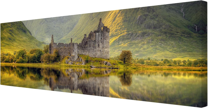 Bilderwelten Leinwandbild - Kilchurn Castle in Schottland - Panorama Quer, 40cm x 120cm, 40cm x 120c