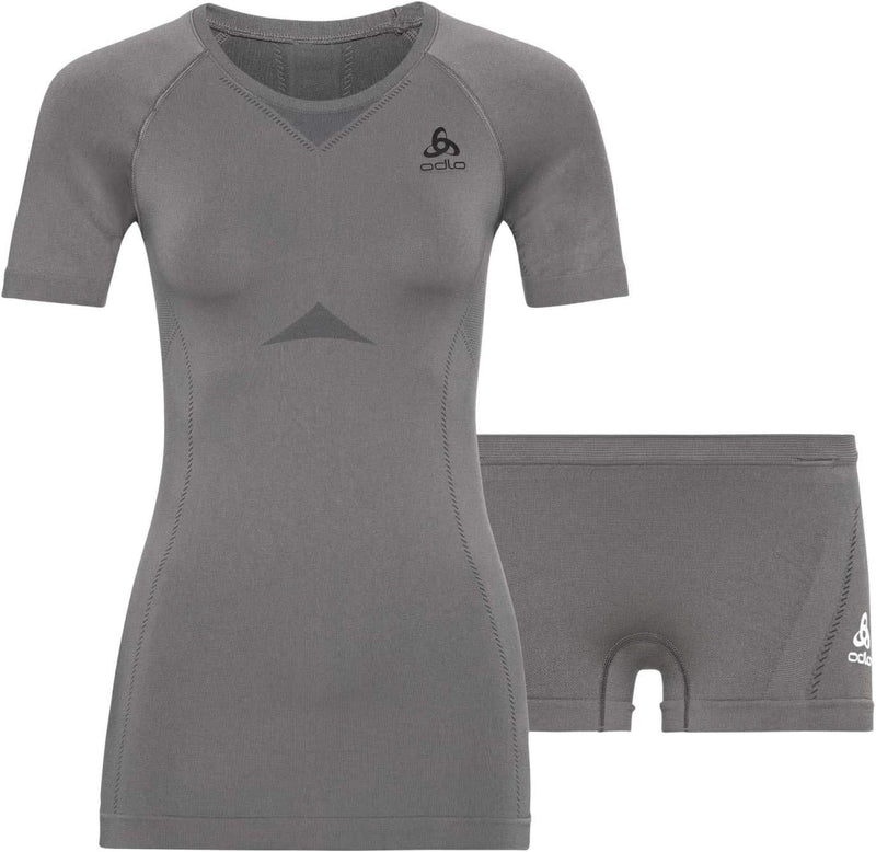 Odlo Damen Set Fundamentals Performance Light Baselayer Set L Odlo Steel Grey - Odlo Graphite Grey,