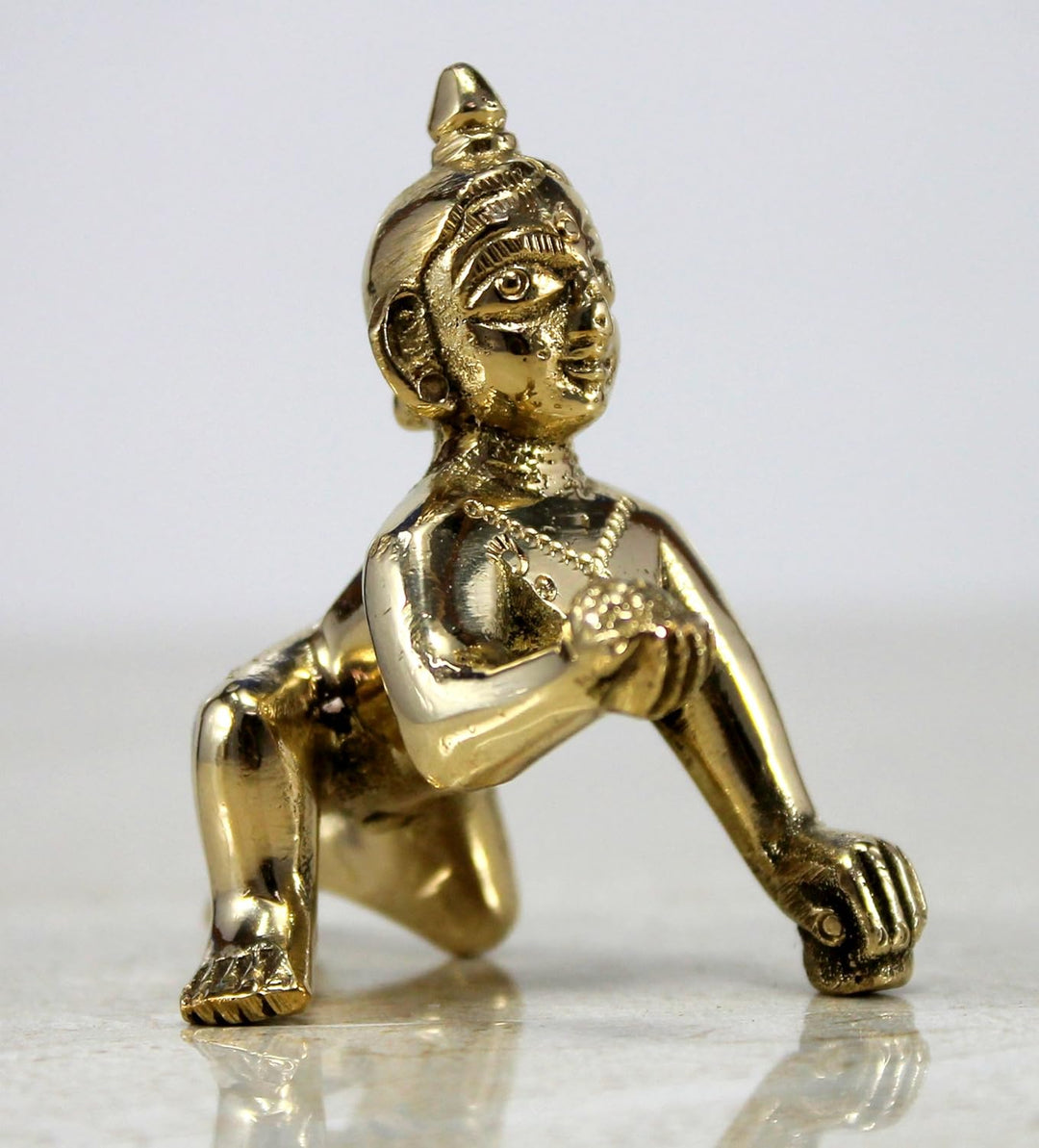Stonkraft – 5,5 cm Messing Gopal Laddoo/Baby Krishna – Messing Laddu Gopal Kishan Baby Krishna Thaku