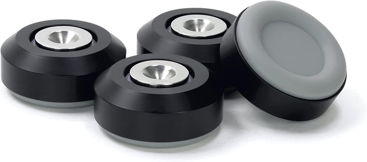 Dynavox Highend Dual-Absorber 4er-Set, Entkoppler aus Aluminium mit Zwei dämpfenden Silikongummis, A