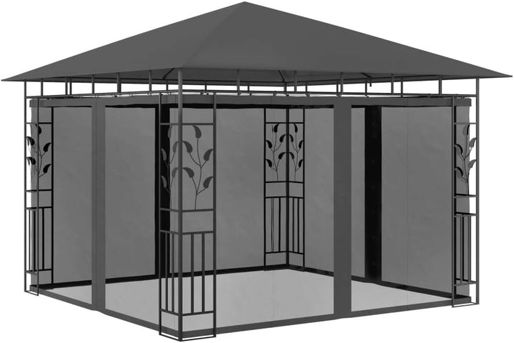 Tidyard Patio-Pavillon im Freien, Pergola-Pavillon aus Stahl mit weichem Verdeck und Moskitonetz, fü