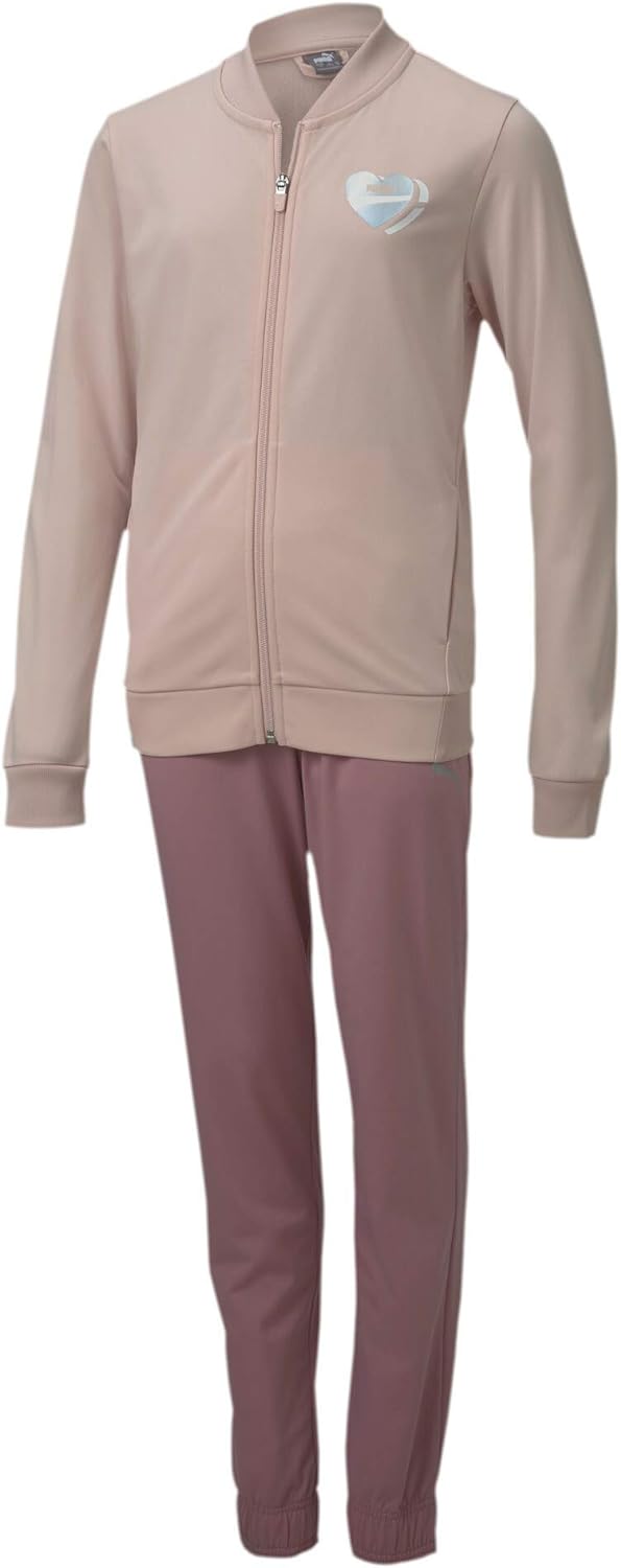 PUMA Mädchen Poly Suit G Trainingsanzug 176 Peachskin - Foxglove, 176 Peachskin - Foxglove