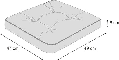 PillowPrim 4er Set Stuhlkissen 49x47 cm Sitzauflagen Polsterauflagen Outdoor/Indoor Aussen/Innen Gar