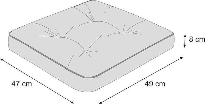 PillowPrim 4er Set Stuhlkissen 49x47 cm Sitzauflagen Polsterauflagen Outdoor/Indoor Aussen/Innen Gar