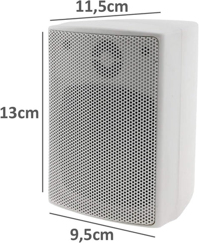 ChiliTec 2-Wege Lautsprecher Weiss Paar Wand-Lautsprecher für HiFi Stereoanlage Heimkino 40Watt 8Ohm