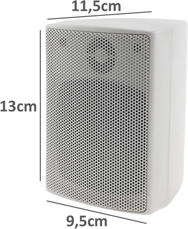 ChiliTec 2-Wege Lautsprecher Weiss Paar Wand-Lautsprecher für HiFi Stereoanlage Heimkino 40Watt 8Ohm
