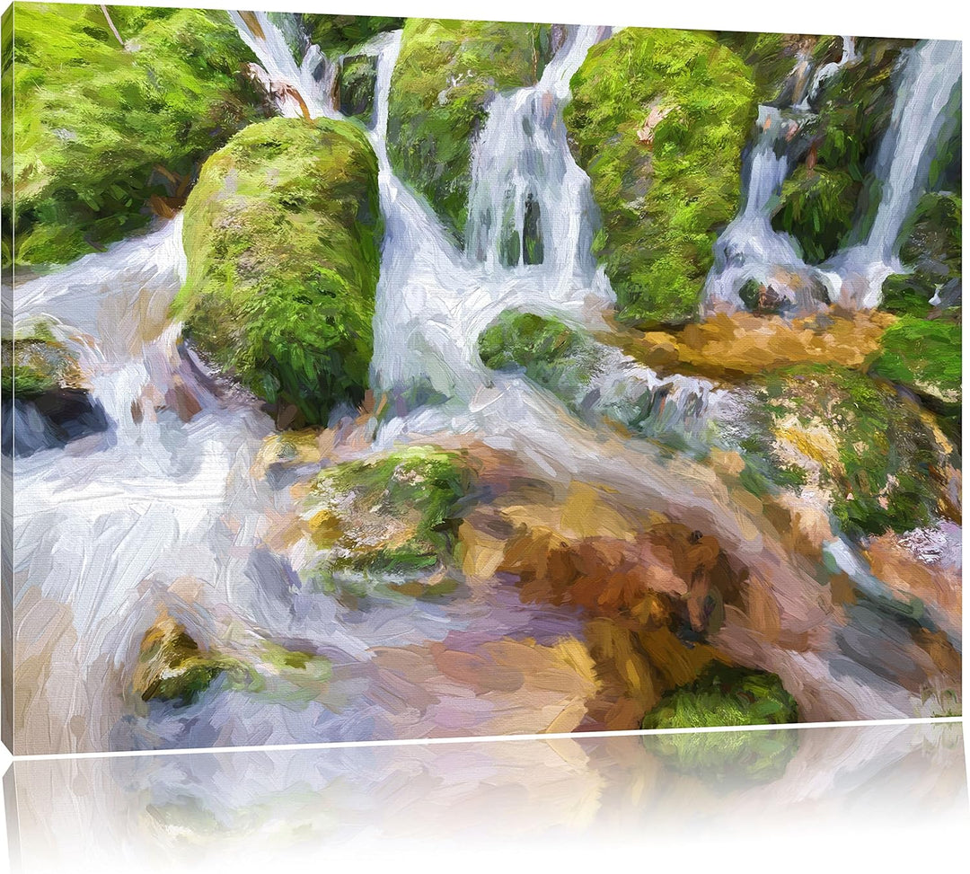 Pixxprint Gertelbach im Schwarzwald Kunst als Leinwandbild/Grösse: 100x70 / Wandbild/Kunstdruck/fert