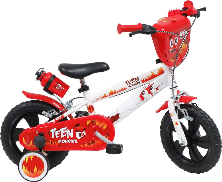 Denver Babys (Jungen) 12" Teen Monster Ref. 2142 Fahrrad, Weiss/Rot/Schwarz