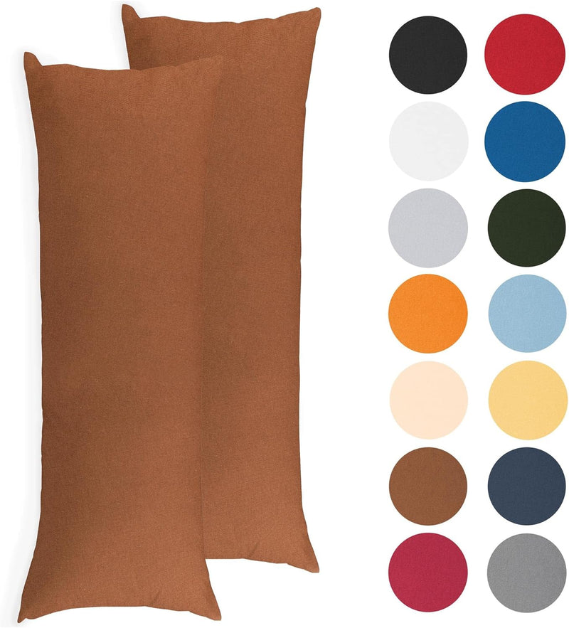 CelinaTex BeBasic Kissenbezug Doppelpack XXL 40 x 200 cm kastanien braun Mikrofaser Seitenschläferki