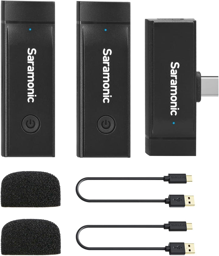 Saramonic Blink GO U2 Wireless Lapel Microphones, Dual-Channel 2.4GHz USB C Wireless Lavalier Microp
