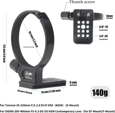 FOTGA Metall-Stativhalterung Objektiv Stativschelle Halterungsring für TAMRON 35-150mm F/2-2.8 Di II