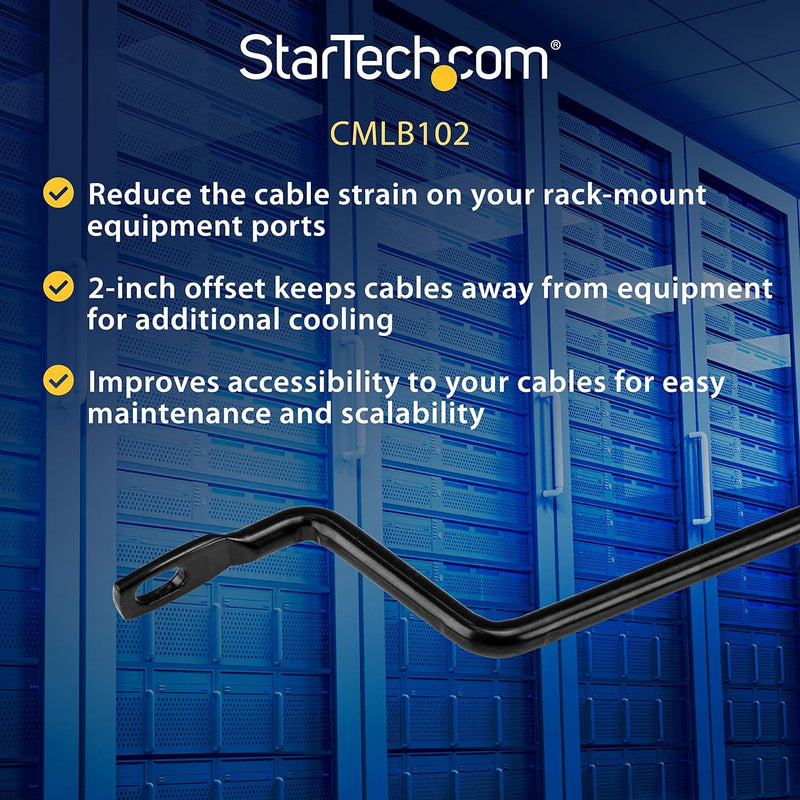 StarTech.com Horizontale Kabelführung mit 5 cm Versatz für Racks - Kabelmanager - 10 Pack Cable Laci