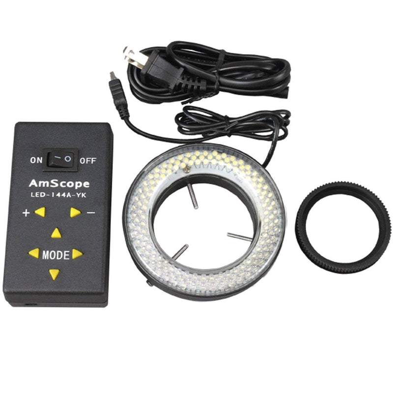 AmScope LED-144A-YK LED-Lichtrichtungs-einstellbares Mikroskop-Ringlicht mit Adapter für Stereomikro