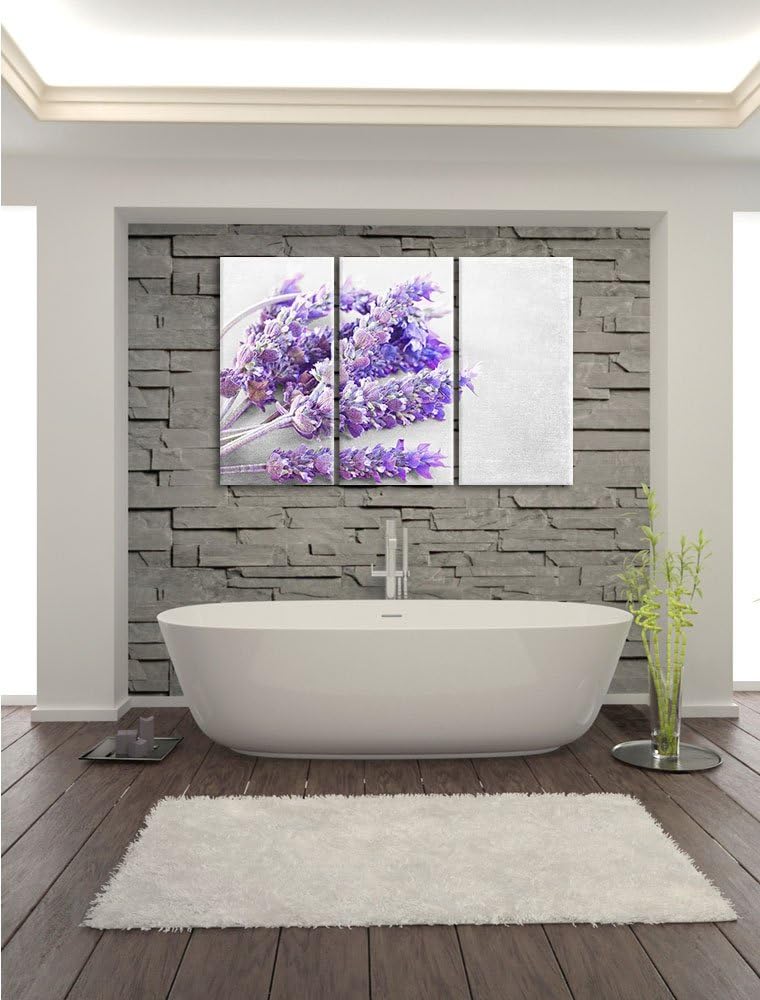 Pixxprint getrockneter Lavendel als Leinwandbild | Grösse: 3 Teilig (120x80) | Wandbild| Kunstdruck
