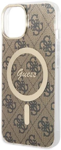 Guess Bündeln GUBPP14MH4EACSW Hülle und Ladegerät iPhone 14 Plus 6,7" braun Hard case 4G Print