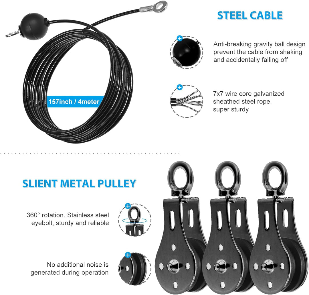 Kabelzug Fitness Kabel Latzug Fitness Bizeps Rücken Trainingsgerät DIY Kabelzug Pulley System Latzug