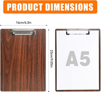 Klemmbrett A5 Holz,12 Stück Klemmbrett Holz A5 mit Metalklemme,Schreibbrett Schreibplatte Klemmbrett