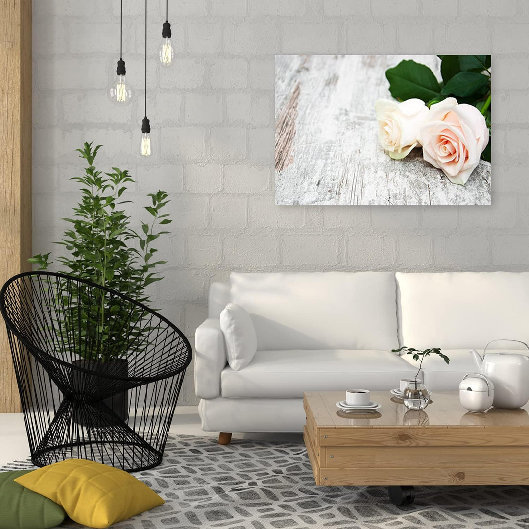 Feeby Bild auf Vlies Leinwand Rosen Blumenstrauss 90x60 cm Kunstdruck Modern Wandbilder Deko Flur Wo