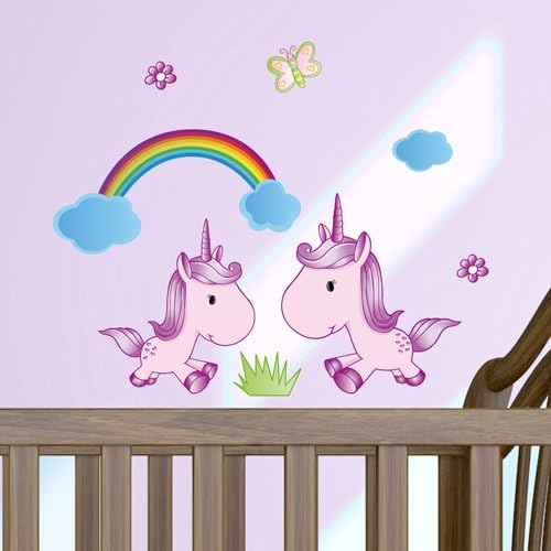 Wandkings Einhörner Wandsticker Megapack Set, 72 Aufkleber, Gesamtfläche 260 x 70 cm