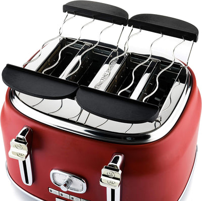 Westinghouse Retroline Frühstück-Set Rot, Toaster, Stabmixer & Wasserkocher, 1.7 Liter und Kalkfilte