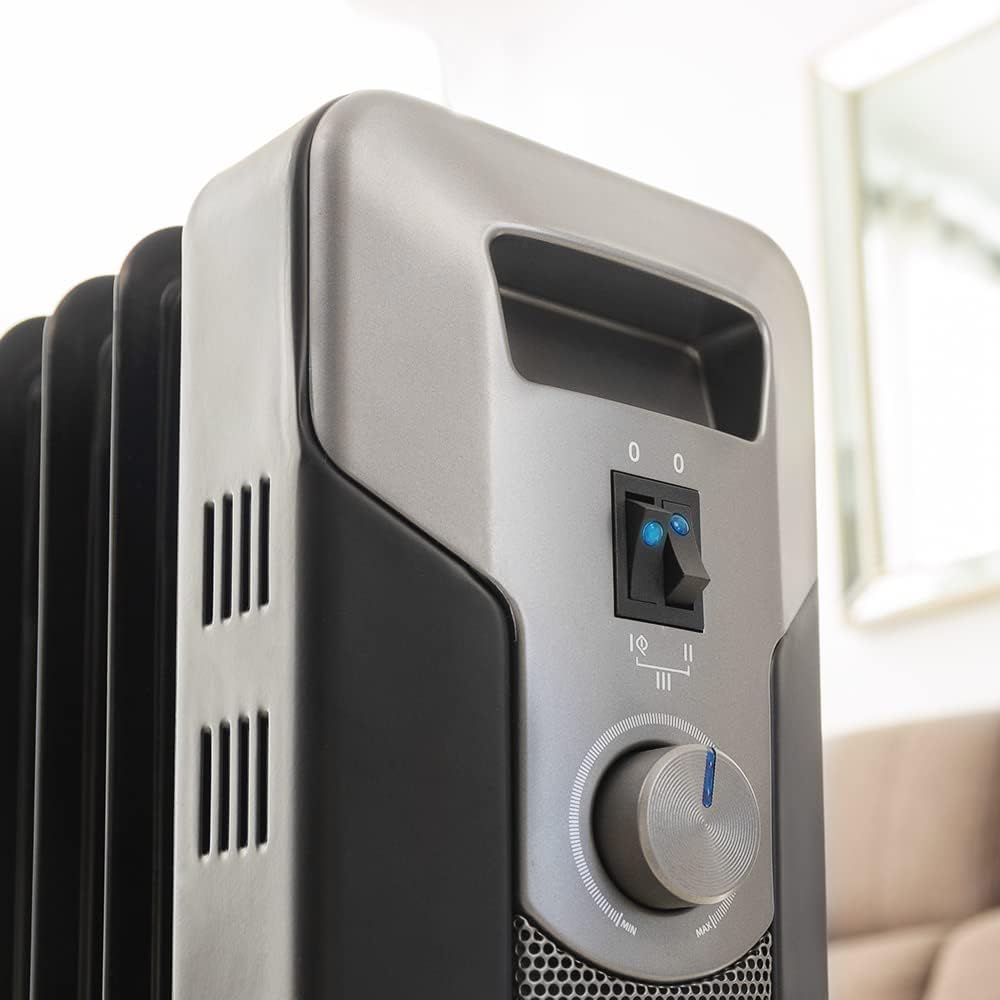 Cecotec Ölheizkörper ReadyWarm 7000 Space Black. 1500 W, 7 Heizungsmodule, 3 Leistungsstufen, Kabela