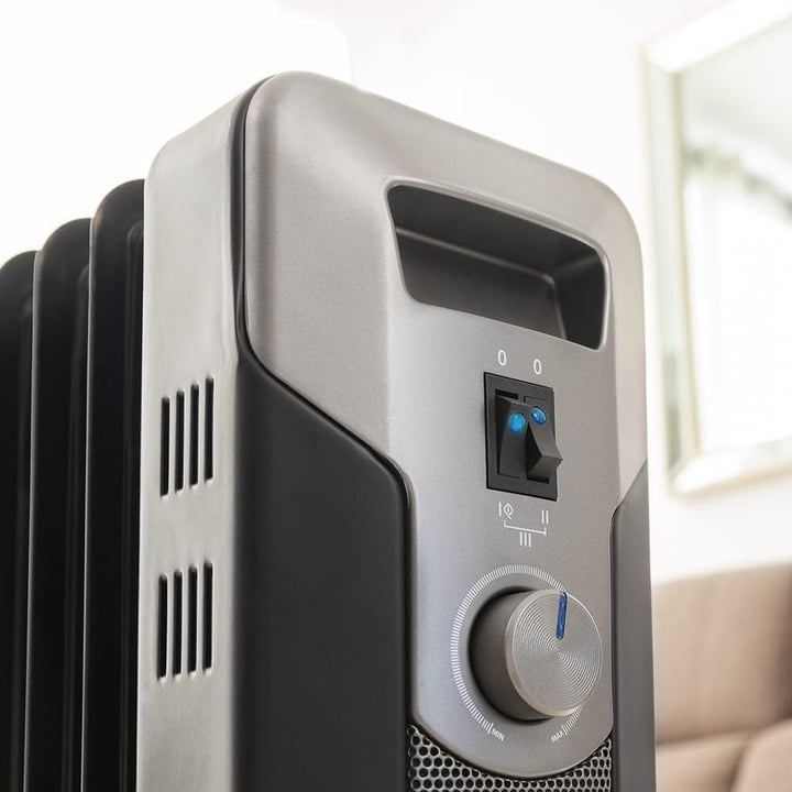 Cecotec Ölheizkörper ReadyWarm 7000 Space Black. 1500 W, 7 Heizungsmodule, 3 Leistungsstufen, Kabela