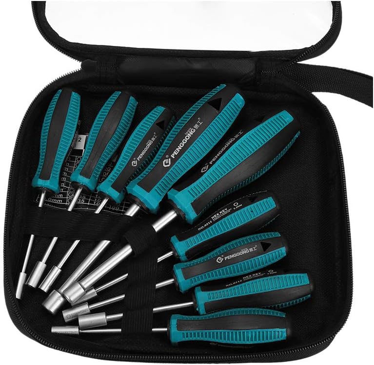 Meichoon 3-11mm Steckschlüssel-Schraubendreher Sechskant-Mutterschlüssel Schraubendreher 9pcs DF07B,