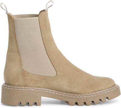 Tamaris Damen Ankle Boots, Frauen Stiefeletten,Wechselfussbett 36 EU Beige Beige Suede, 36 EU Beige