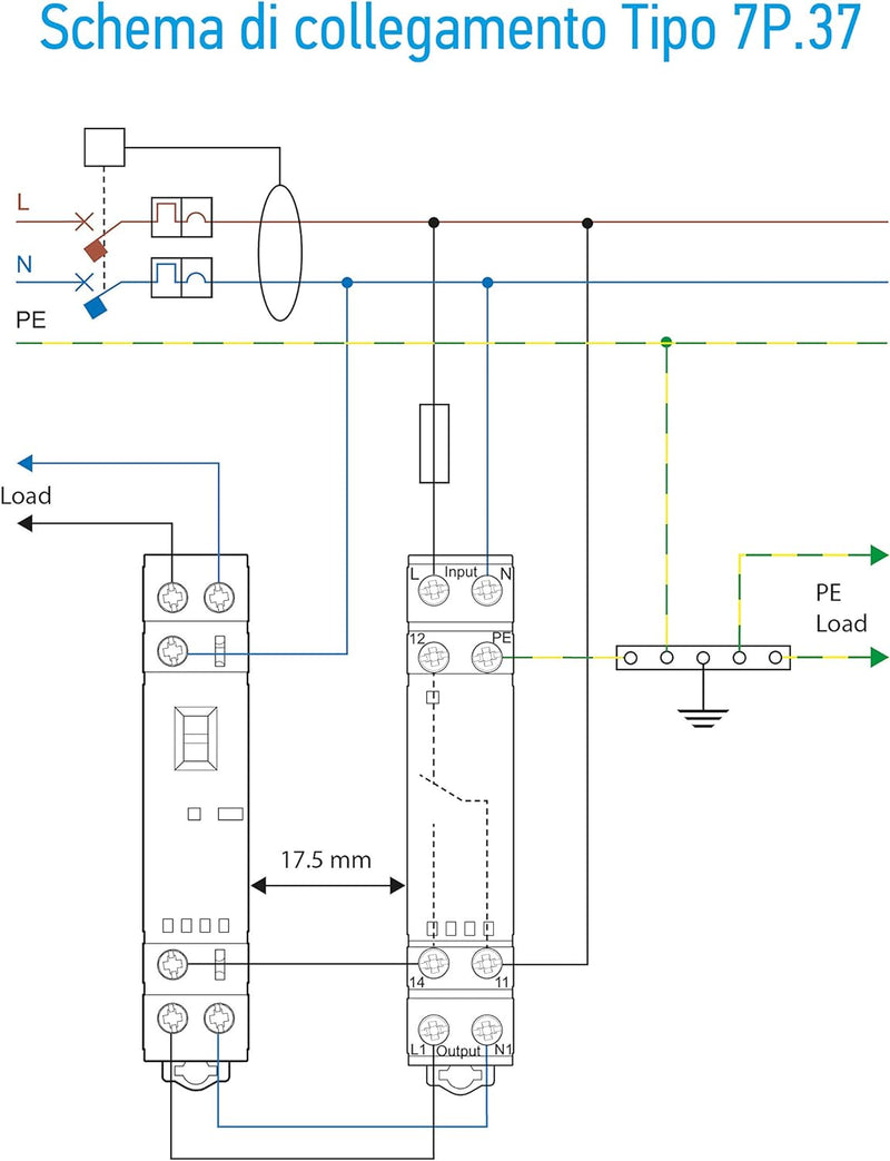 Finder 7P3782751003 Überspannungsschutzgerät, modular, Typ 3, Varistor/Funkenstrecke