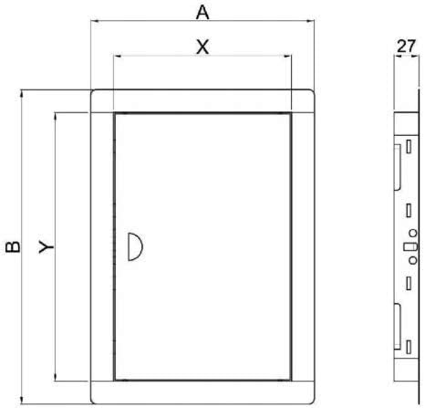 ADGO Revisionstür 15x30 cm, Wartungsklappe, Revisionsklappe Edelstahl mit Riegel, Revisionsklappen t