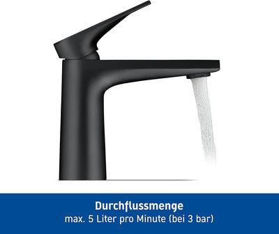 Duravit Tulum Waschtischarmatur, Grösse S (Auslauf Höhe 97 mm), Wasserhahn Bad, Waschbecken Armatur,