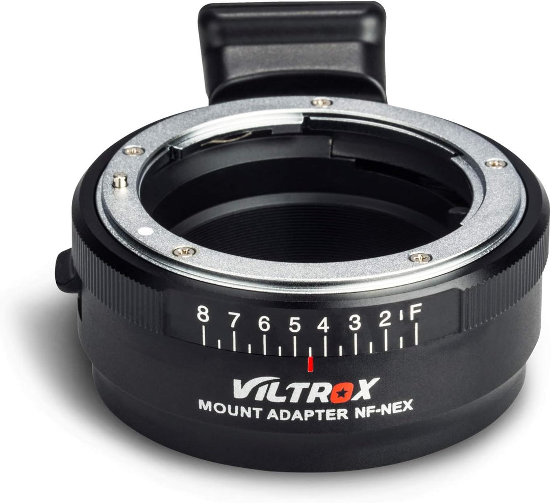 VILTROX NF-NEX Adapter Manueller Fokus Objektivadapter mit Blendenscheibe für Nikon G/F/AI/S/D Objek