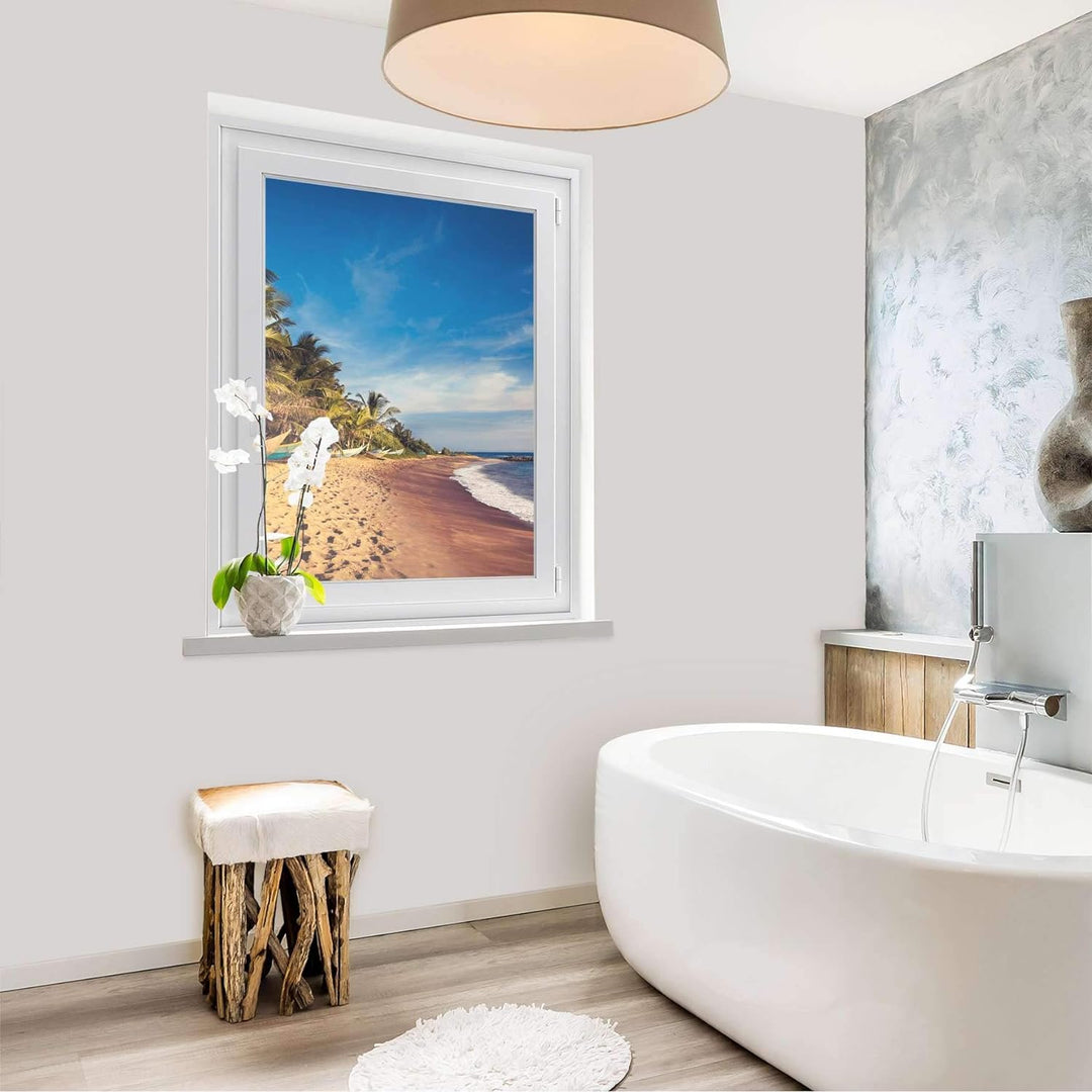 Fensterfolie Sichtschutz I Hochwertige Klebefolie für Fenster - Sticker I Deko Folie für Küche, Bad,