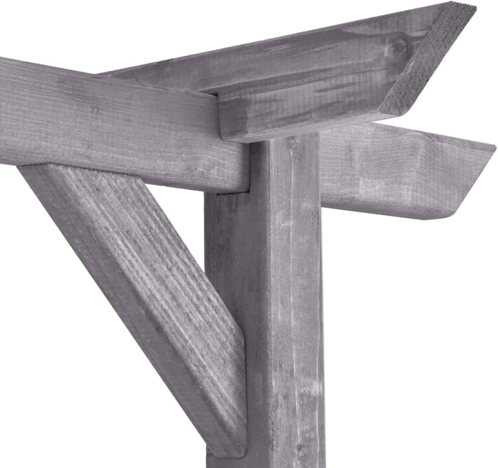 Gecheer Pergola Rosenbogen Rankhilfe Holzbogen Spalier Imprägniertes Kiefernholz Grau 200x40x205 cm
