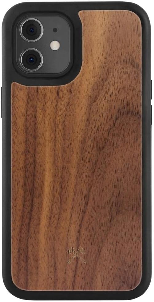 Woodcessories - Bumper Case kompatibel mit iPhone 12 Mini Hülle Holz Walnuss, Walnuss