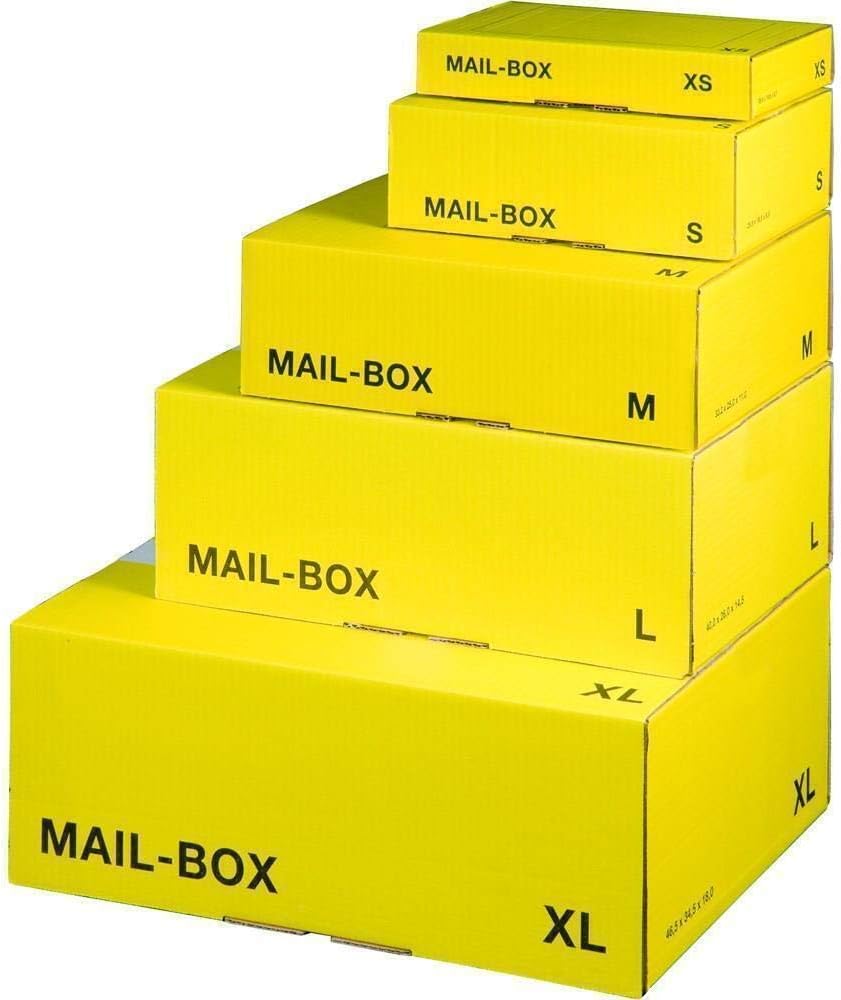 Ropipack Mailbox Versandkarton Versandbox wiederverschliessbar Gelb 331 x 241 x 104 mm M - 20 Stück