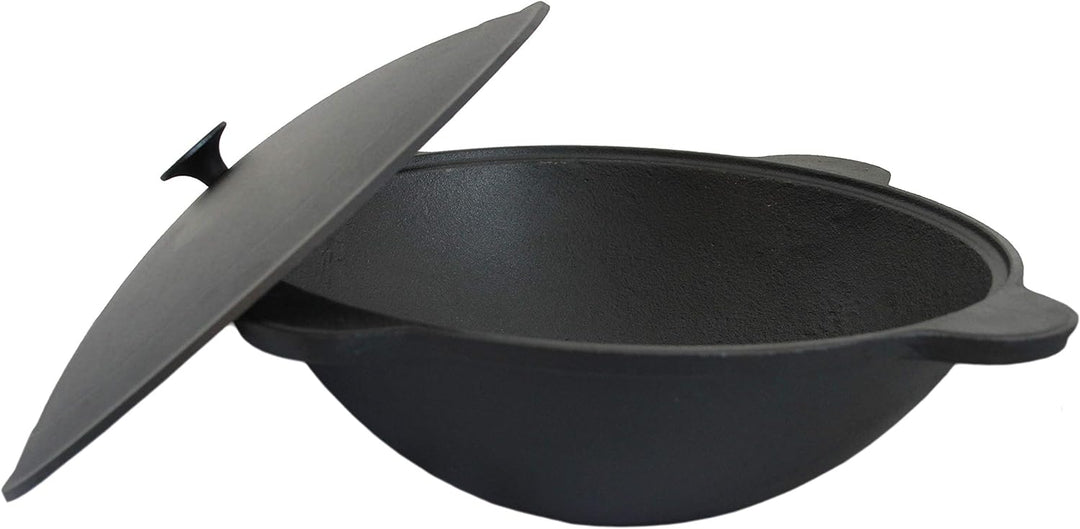 rukauf Kazan aus Gusseisen mit Deckel 19 Liter Wok Kasan Asien Schmortopf Camping 19L, 19 L