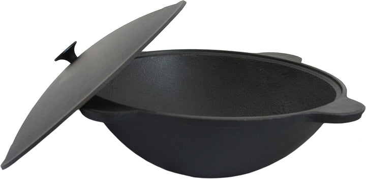 rukauf Kazan aus Gusseisen mit Deckel 19 Liter Wok Kasan Asien Schmortopf Camping 19L, 19 L