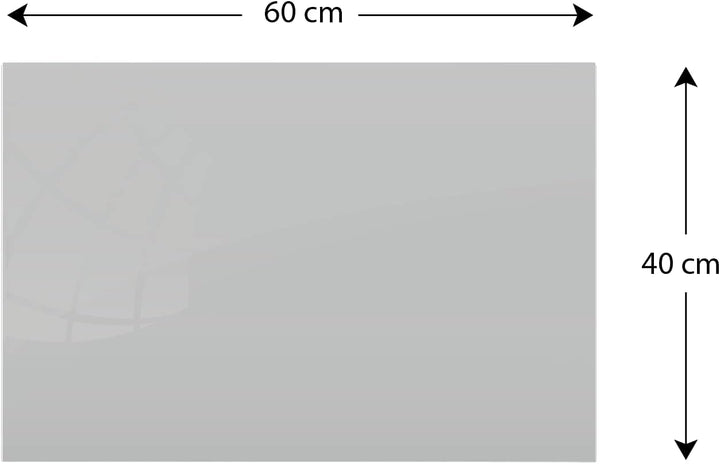 ALLboards Glasboard Magnetisch Grau 60x40cm, Rahmenlos, Glastafel, Magnettafel, Gehärtetes Glas, Gra