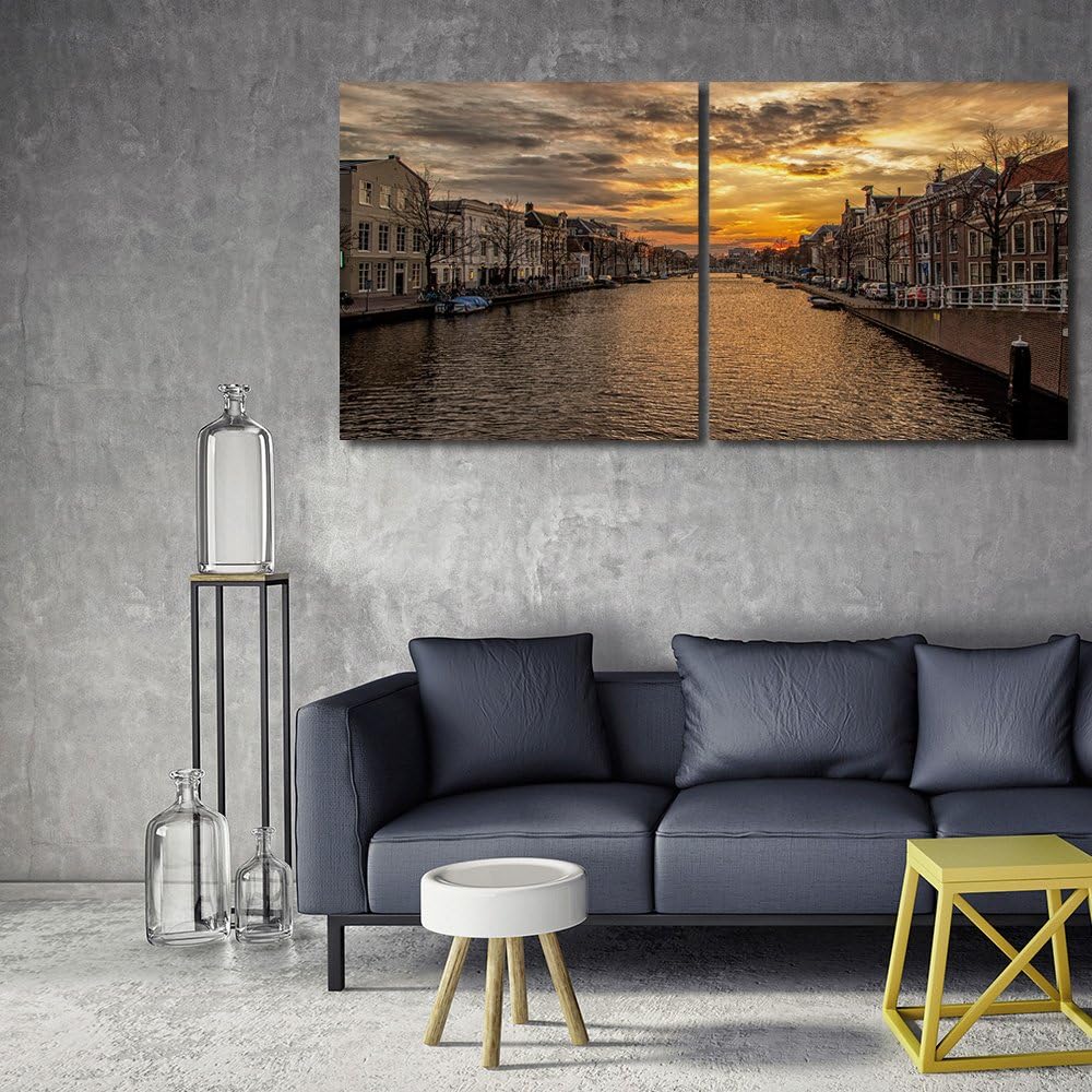 Feeby. Wandbilder - 2 Teile - 200x100 cm - quadratische Form Bilder Kunstdrucke Deko Panel GEBÄUDE,