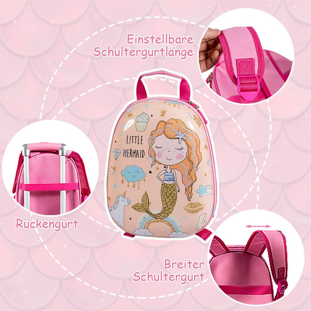 DREAMADE Kinderkoffer Jungen mit Rucksack 18"+12", 2 TLG. Kinderkoffer Set, Kindergepäck Trolley, Ki