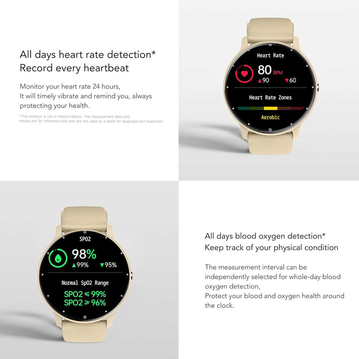 Smartwatch Damen mit Telefonfunktion, 5ATM Wasserdicht 123 Sportmodi Fitnessuhr Aktivitätstracker, 1